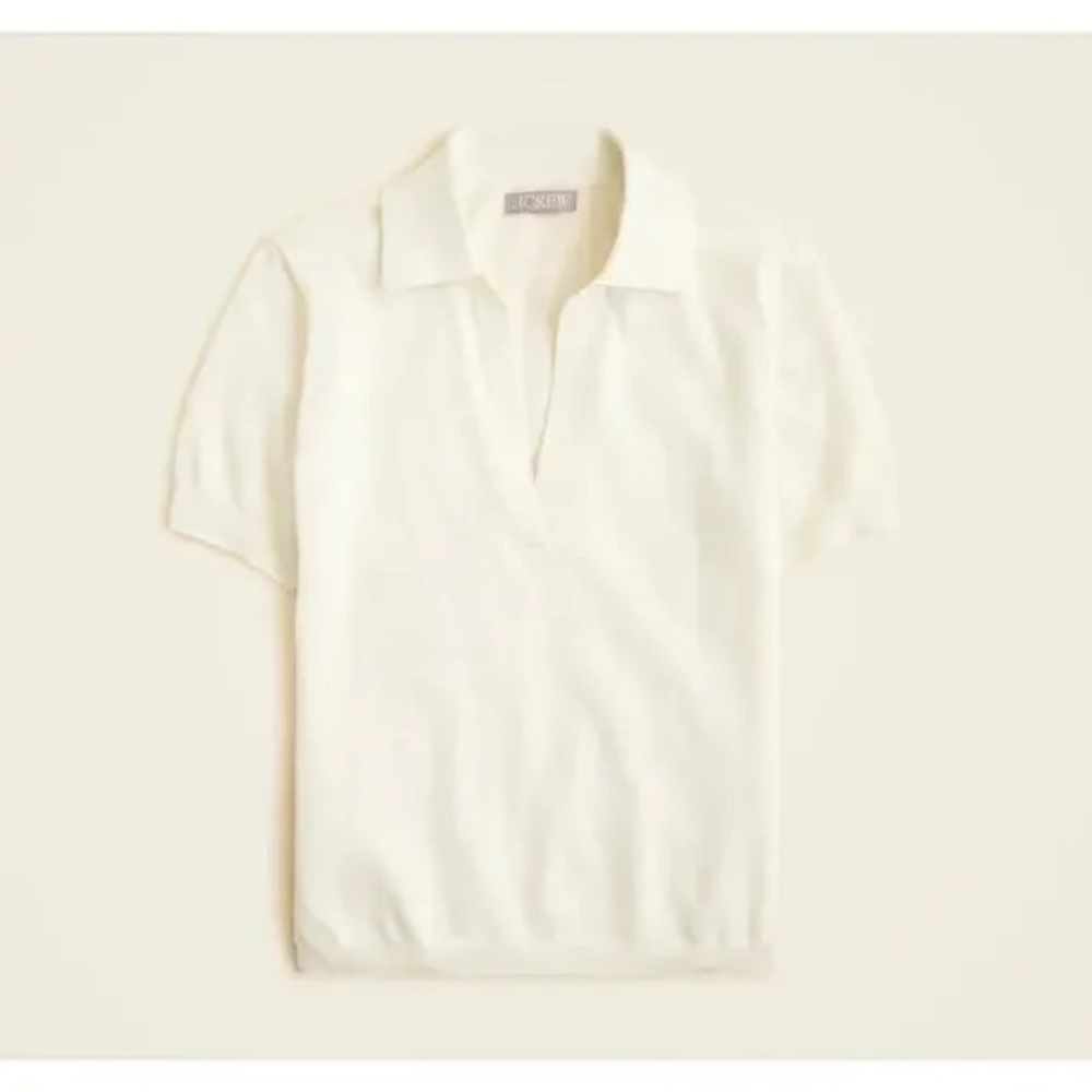 J Crew Short Sleeve Sweater Polo in Merino Wool S